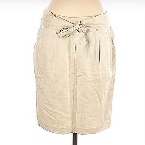 grace Dane Lewis Linen Blend Front Zip Pencil Skirt Size 8